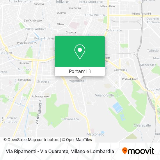 Mappa Via Ripamonti - Via Quaranta