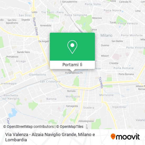 Mappa Via Valenza - Alzaia Naviglio Grande