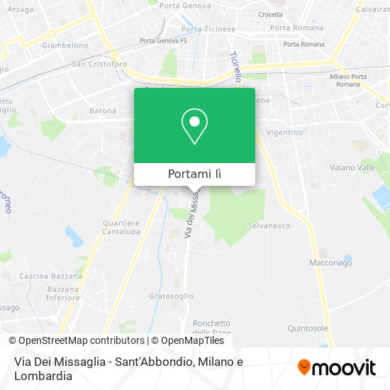 Mappa Via Dei Missaglia - Sant'Abbondio
