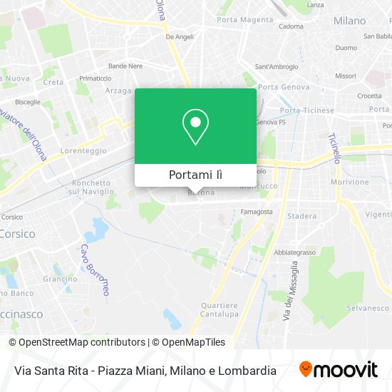 Mappa Via Santa Rita - Piazza Miani