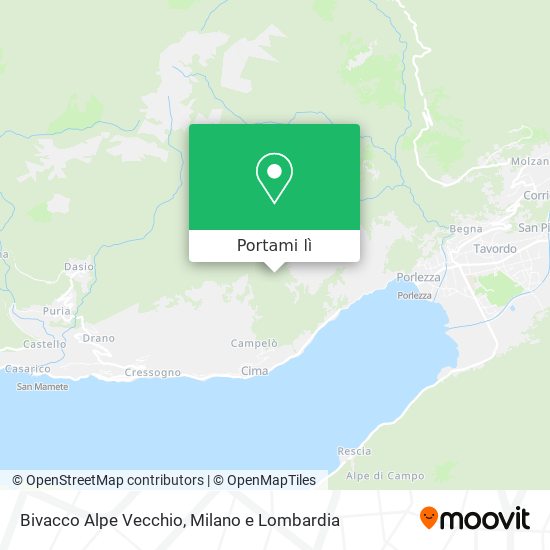 Mappa Bivacco Alpe Vecchio