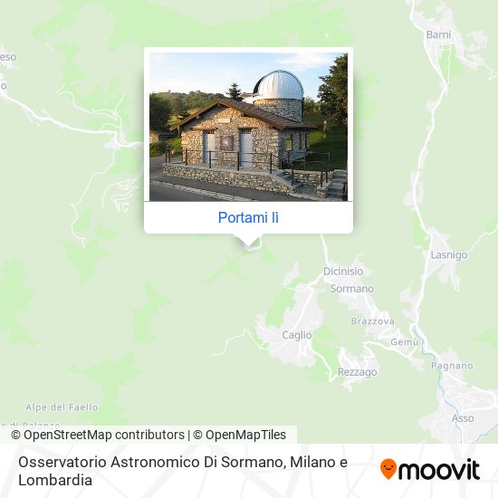 Mappa Osservatorio Astronomico Di Sormano