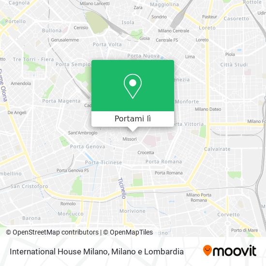 Mappa International House Milano