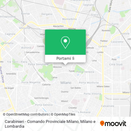 Mappa Carabinieri - Comando Provinciale Milano