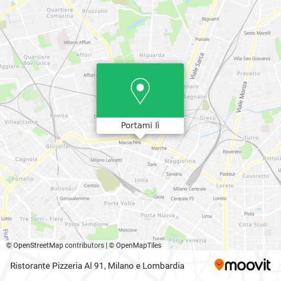 Mappa Ristorante Pizzeria Al 91