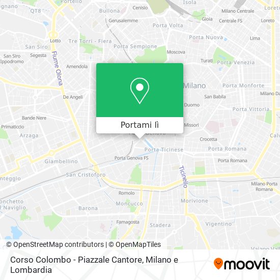 Mappa Corso Colombo - Piazzale Cantore