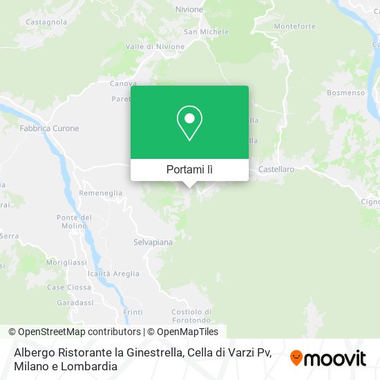 Mappa Albergo Ristorante la Ginestrella, Cella di Varzi Pv