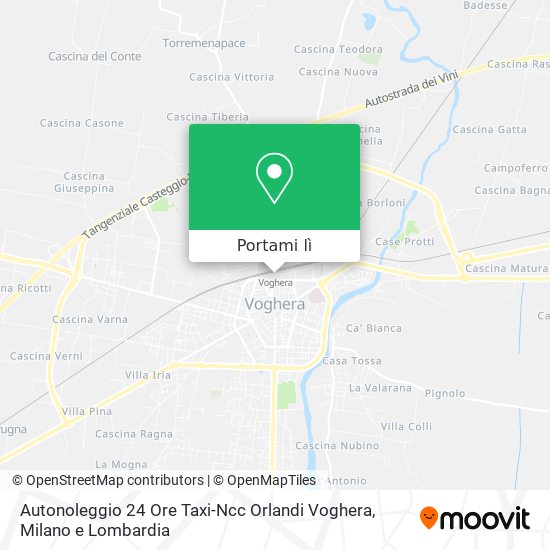 Mappa Autonoleggio 24 Ore Taxi-Ncc Orlandi Voghera