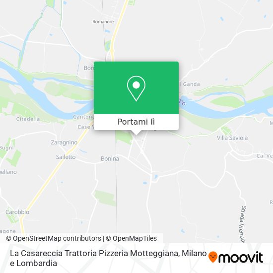 Mappa La Casareccia Trattoria Pizzeria Motteggiana