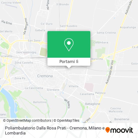 Mappa Poliambulatorio Dalla Rosa Prati - Cremona