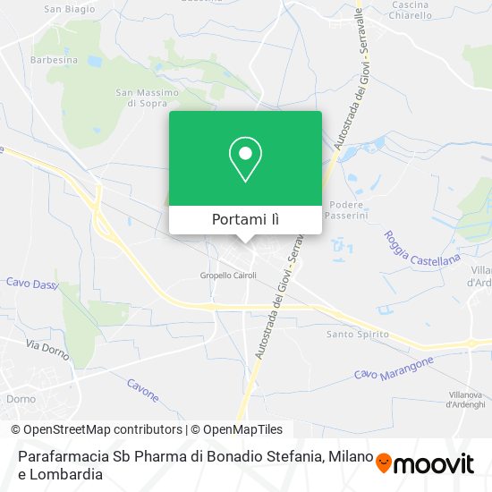 Mappa Parafarmacia Sb Pharma di Bonadio Stefania