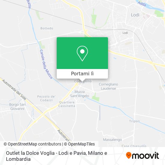 Mappa Outlet la Dolce Voglia - Lodi e Pavia