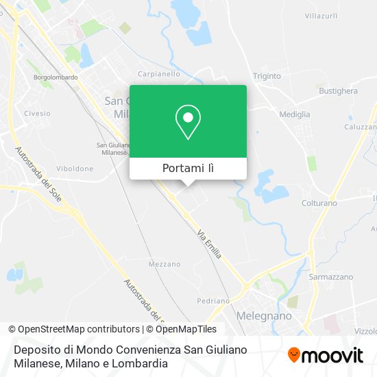 Mappa Deposito di Mondo Convenienza San Giuliano Milanese