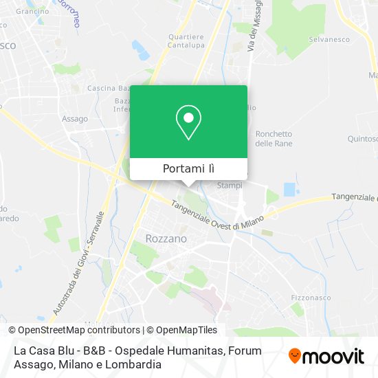 Mappa La Casa Blu - B&B - Ospedale Humanitas, Forum Assago