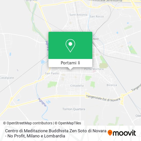 Mappa Centro di Meditazione Buddhista Zen Soto di Novara - No Profit