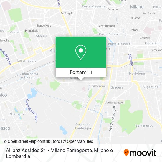 Mappa Allianz Assidee Srl - Milano Famagosta