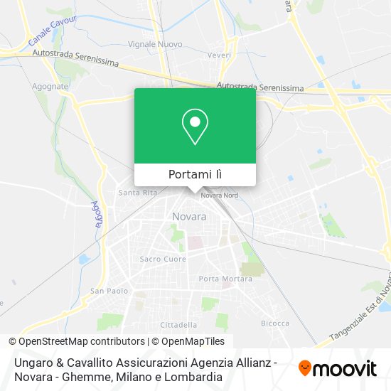 Mappa Ungaro & Cavallito Assicurazioni Agenzia Allianz - Novara - Ghemme