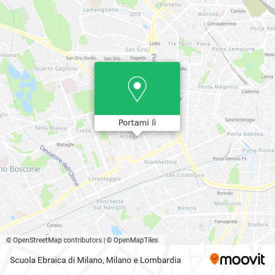 Mappa Scuola Ebraica di Milano