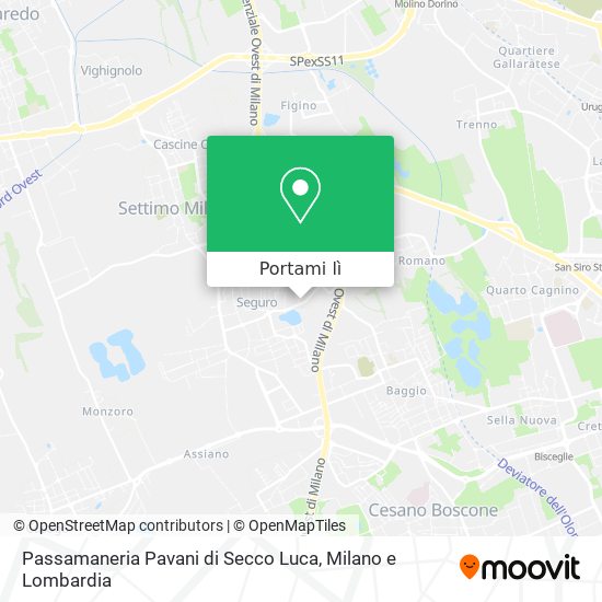 Mappa Passamaneria Pavani di Secco Luca