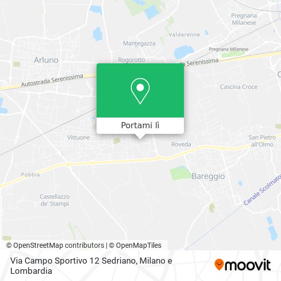 Mappa Via Campo Sportivo 12 Sedriano