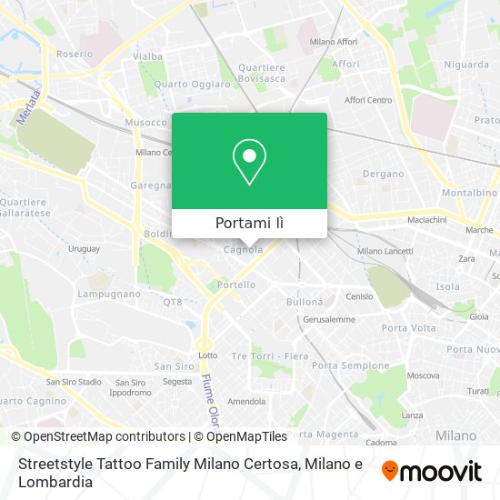 Mappa Streetstyle Tattoo Family Milano Certosa
