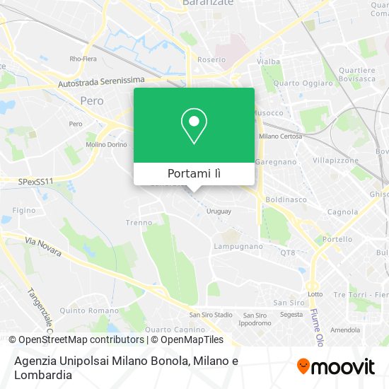 Mappa Agenzia Unipolsai Milano Bonola