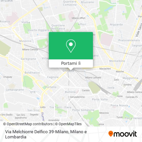 Mappa Via Melchiorre Delfico 39-Milano