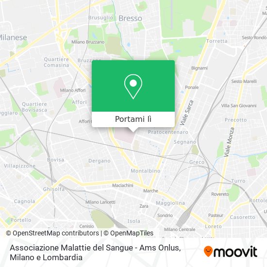 Mappa Associazione Malattie del Sangue - Ams Onlus