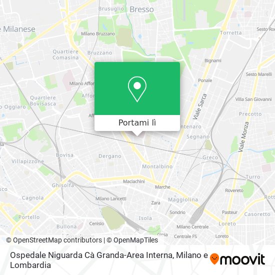 Mappa Ospedale Niguarda Cà Granda-Area Interna