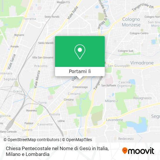 Mappa Chiesa Pentecostale nel Nome di Gesù in Italia