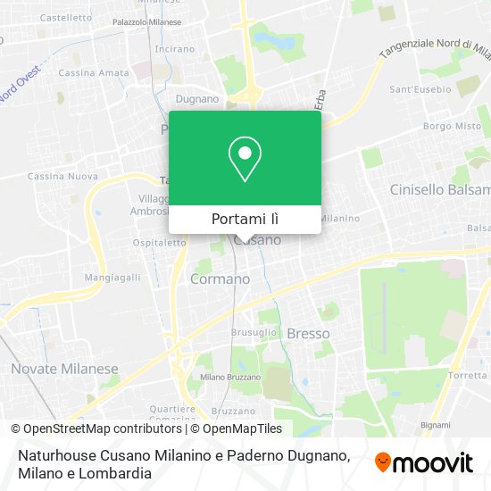 Mappa Naturhouse Cusano Milanino e Paderno Dugnano