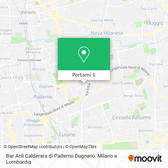 Mappa Bar Acli Calderara di Paderno Dugnano