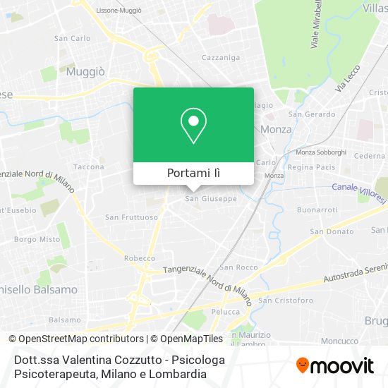 Mappa Dott.ssa Valentina Cozzutto - Psicologa Psicoterapeuta