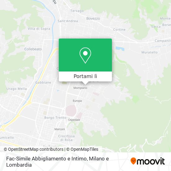 Mappa Fac-Simile Abbigliamento e Intimo