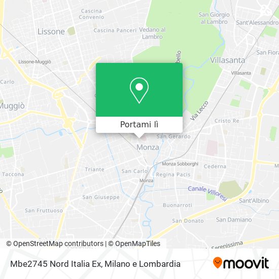 Mappa Mbe2745 Nord Italia Ex