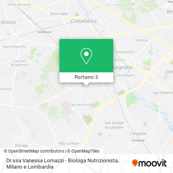 Mappa Dr.ssa Vanessa Lomazzi - Biologa Nutrizionista