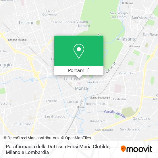 Mappa Parafarmacia della Dott.ssa Frosi Maria Clotilde