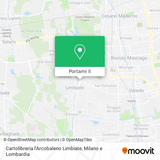 Mappa Cartolibreria l'Arcobaleno Limbiate