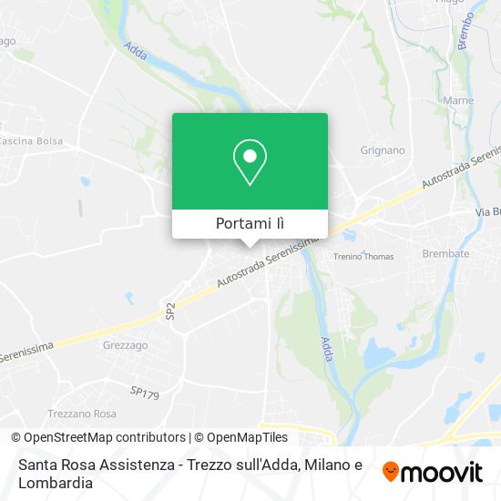 Mappa Santa Rosa Assistenza - Trezzo sull'Adda