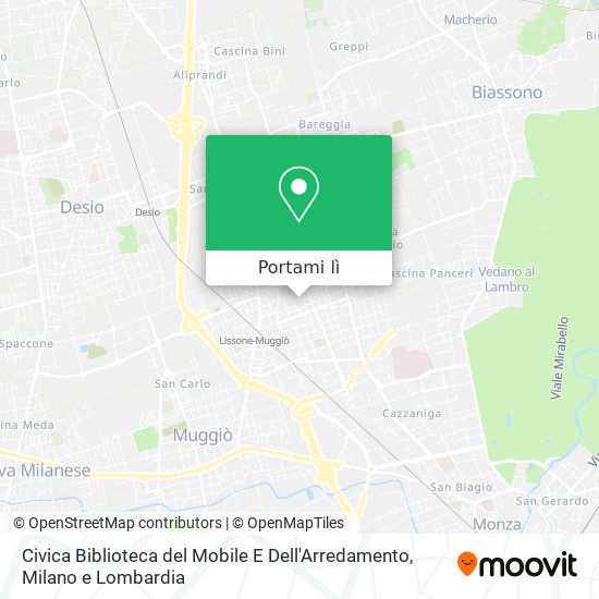 Mappa Civica Biblioteca del Mobile E Dell'Arredamento