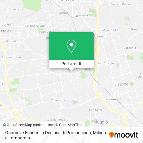 Mappa Onoranze Funebri la Desiana di Procaccianti