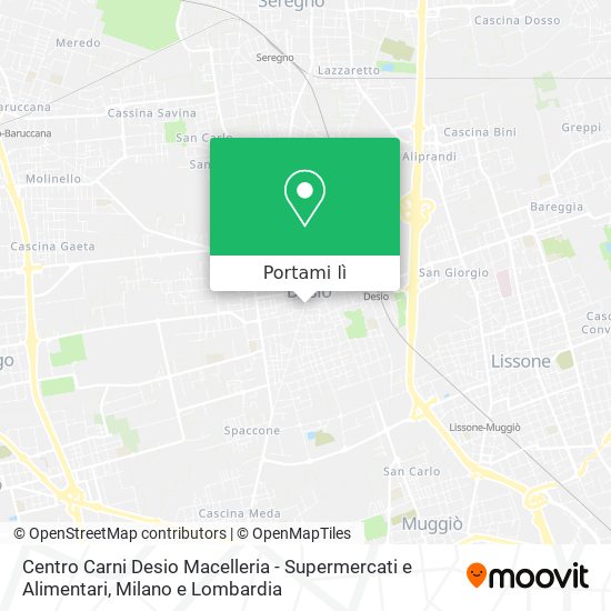 Mappa Centro Carni Desio Macelleria - Supermercati e Alimentari