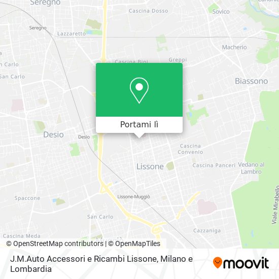 Mappa J.M.Auto Accessori e Ricambi Lissone