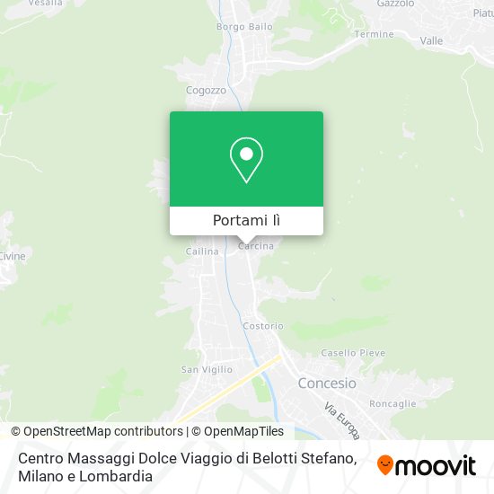 Mappa Centro Massaggi Dolce Viaggio di Belotti Stefano