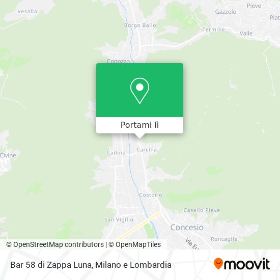 Mappa Bar 58 di Zappa Luna
