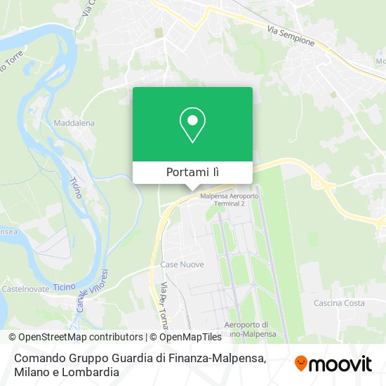Mappa Comando Gruppo Guardia di Finanza-Malpensa