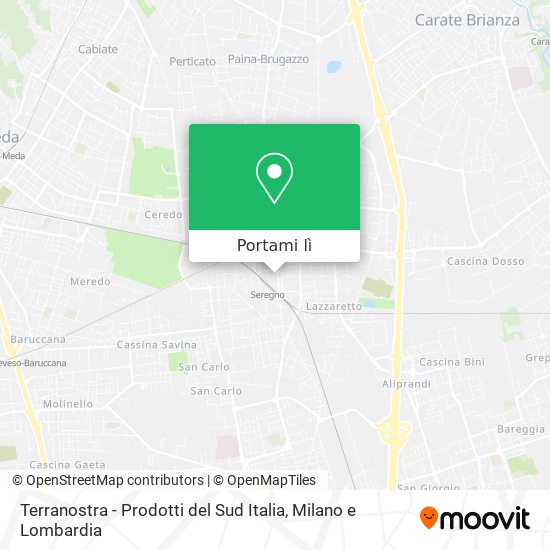 Mappa Terranostra - Prodotti del Sud Italia
