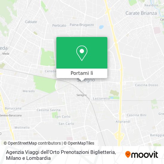 Mappa Agenzia Viaggi dell'Orto Prenotazioni Biglietteria