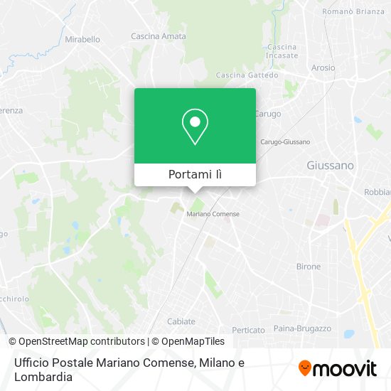 Mappa Ufficio Postale Mariano Comense