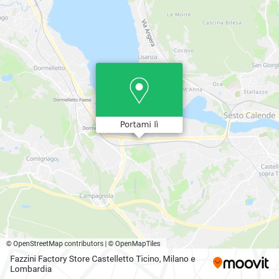 Mappa Fazzini Factory Store Castelletto Ticino